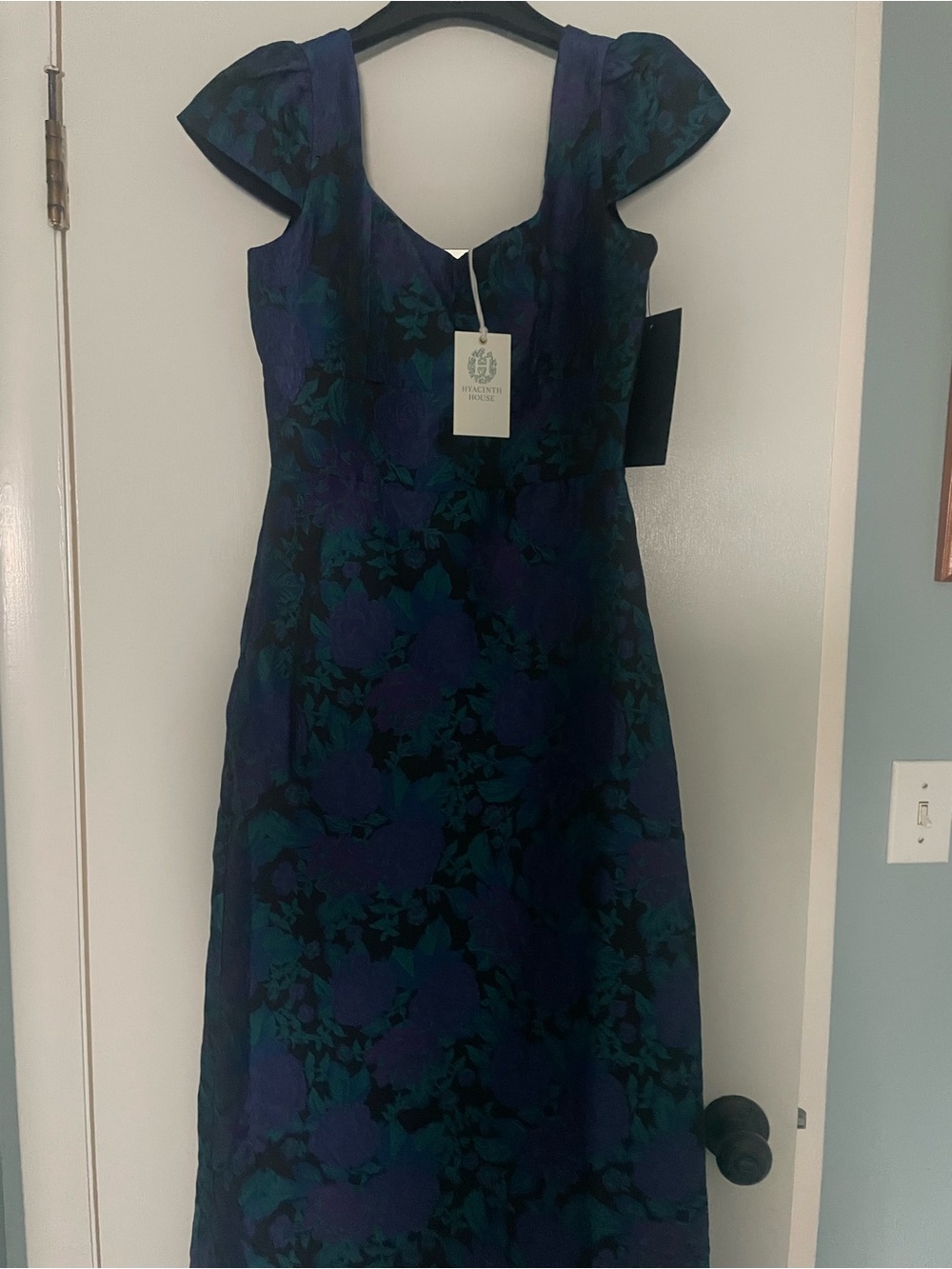 Tuckernuck Navy & Teal Floral Midi Dress - Picture 2 of 4